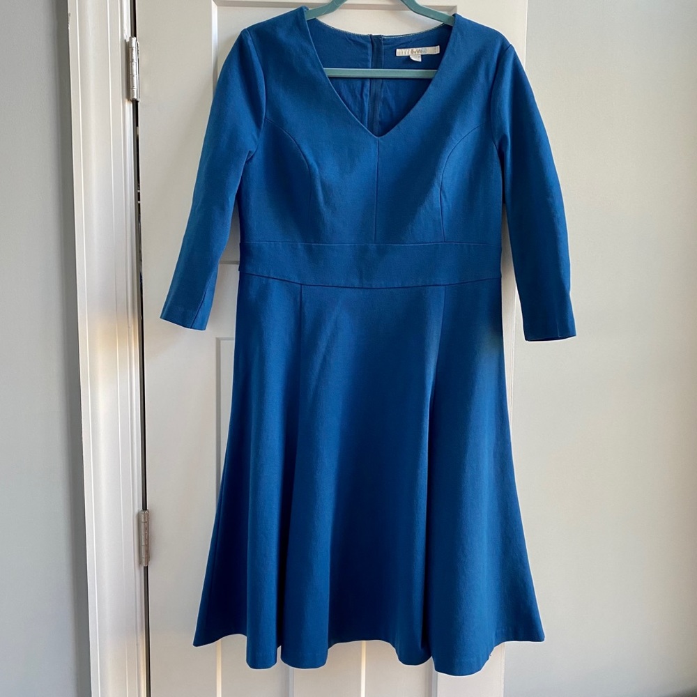Beautiful Blue Boden Dress Cotton Knit Sz 10